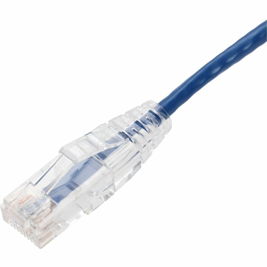 AddOn 1ft Blue CAT 6 Slim PVC Ethernet Cable Snagless Clear-Claw TAA RJ-45 M/M