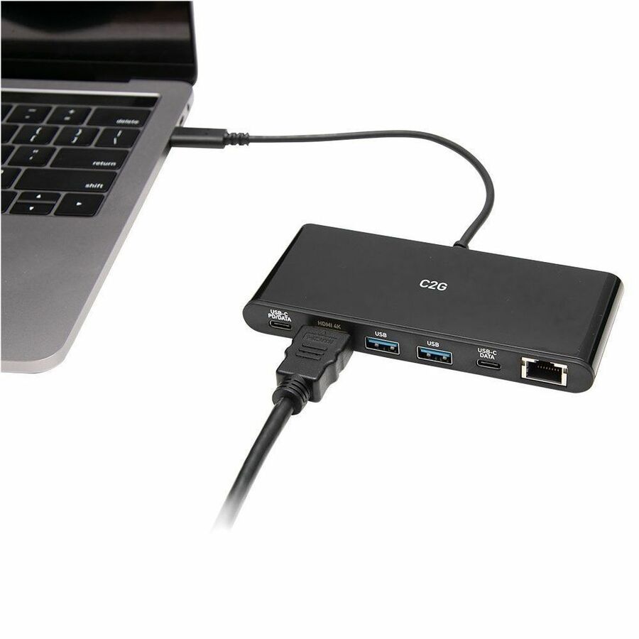 C2G USB-C 6-in-1 Mini Docking Station Bundle for Laptops