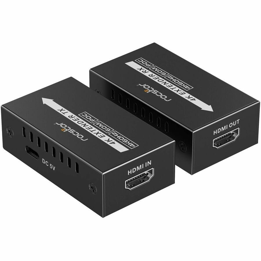 ROCSTOR Experience seamless ultra-high-definition video with the Rocstor TrueReach Extender over Ethernet Cable 4K@60Hz HDMI - 197 feet, 0.59 in, CAT6, 1080i, Black, Wired