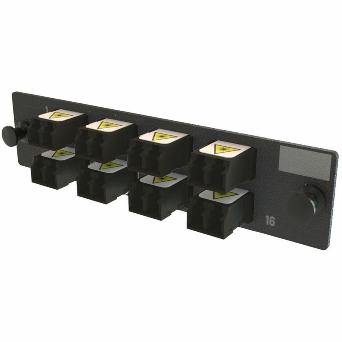 LEGRAND Ortronics Q-Series Keyed OFP Adapter Panel 16 Fibers, Black, OFP-LCD16ZC-U