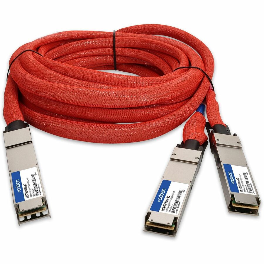 AddOn Mellanox MCA7J60-N004 Compatible TAA 800GBase-CU OSFP112 to 2xOSFP112-RHS Direct Attach Cable (Active Twinax, 4m, Infiniband)