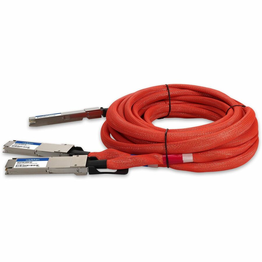 AddOn Mellanox MCA7J60-N004 Compatible TAA 800GBase-CU OSFP112 to 2xOSFP112-RHS Direct Attach Cable (Active Twinax, 4m, Infiniband)