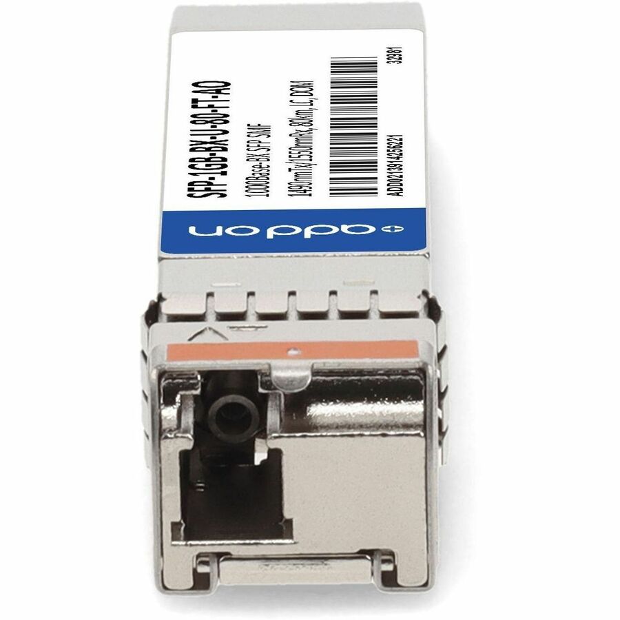 AddOn Fortinet Compatible TAA 1000Base-BX SFP Transceiver (SMF, 1490nmTx/1550nmRx, 80km, LC, DOM)