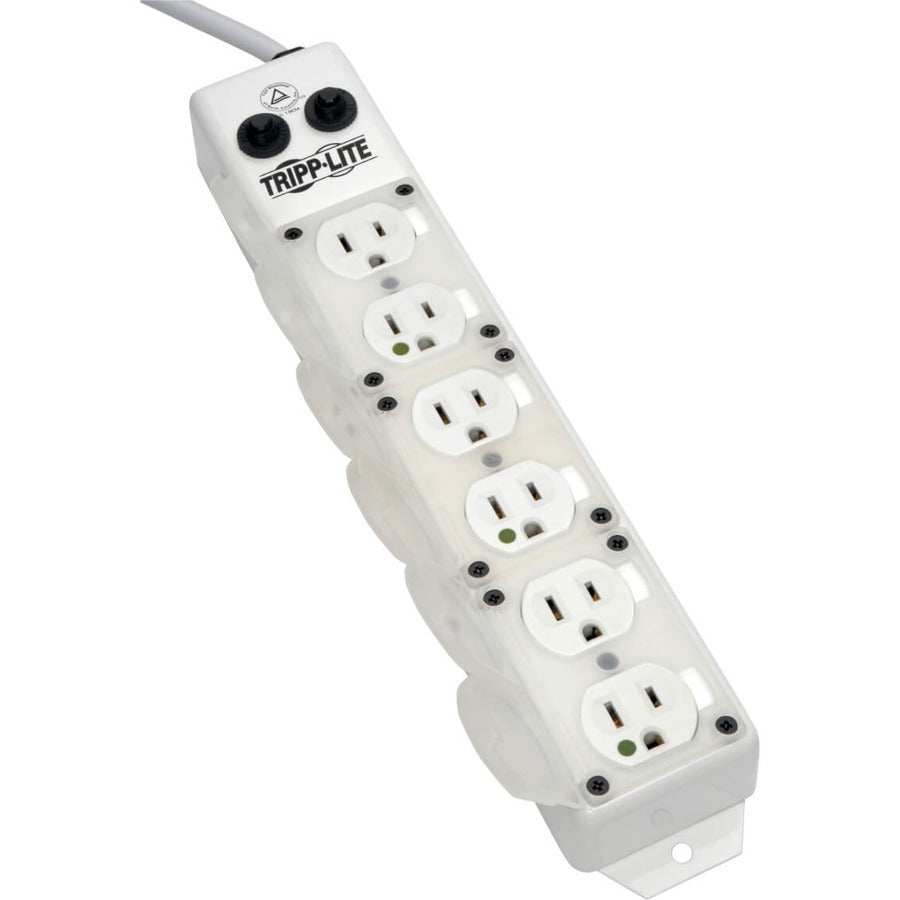 Eaton Tripp Lite Series Safe-IT UL 1363A Medical-Grade Power Strip for Patient Care Vicinities, 6 Hospital-Grade Outlets, Load Monitor, Safety Covers, Antimicrobial, 15 ft. (4.6