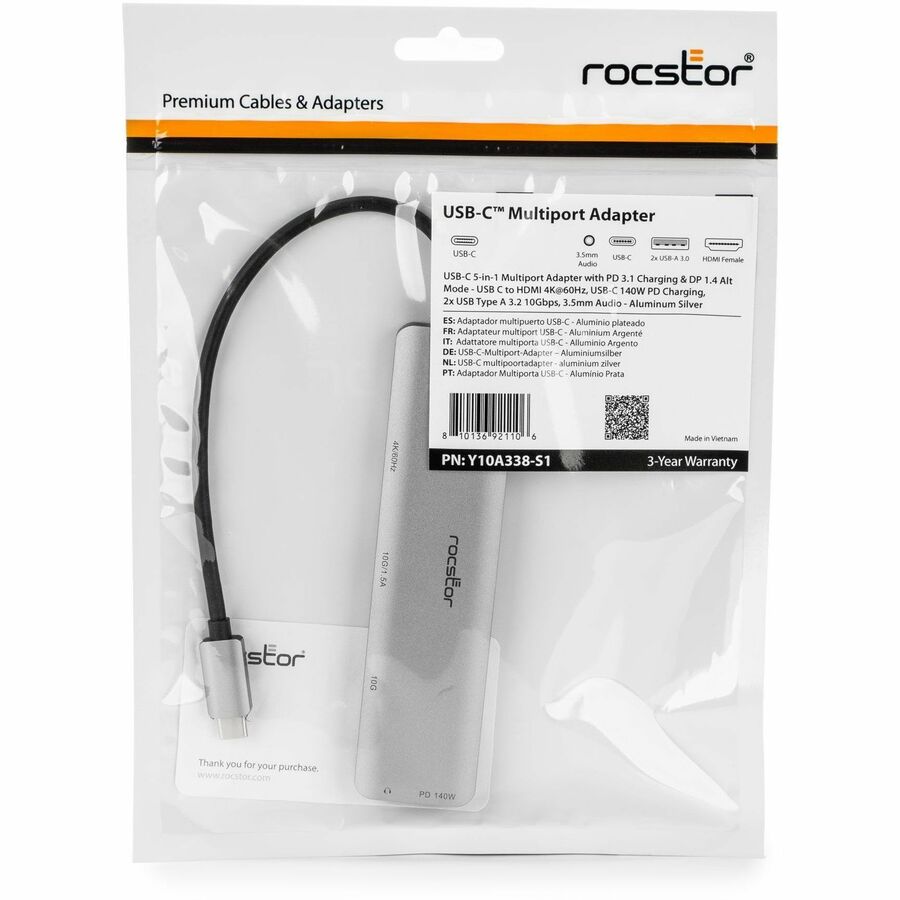 Rocstor 3.5mm/HDMI/USB/USB-C Audio/Video Adapter