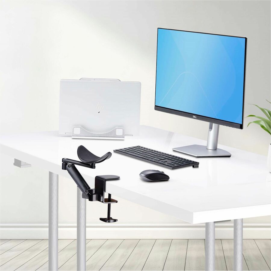 StarTech.com Adjustable Arm Rest for Office Desk, Ergonomic Arm/Elbow Support, 360-Degree Rotation, Clamp-On/No Drill Installation