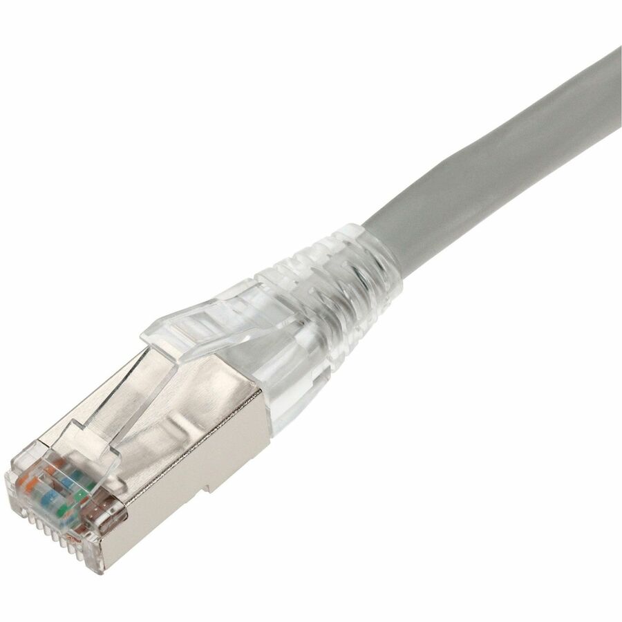 AddOn 30ft Gray CAT 6 Shielded PVC Ethernet Cable Snagless Easy Clear Boot TAA RJ-45 M/M