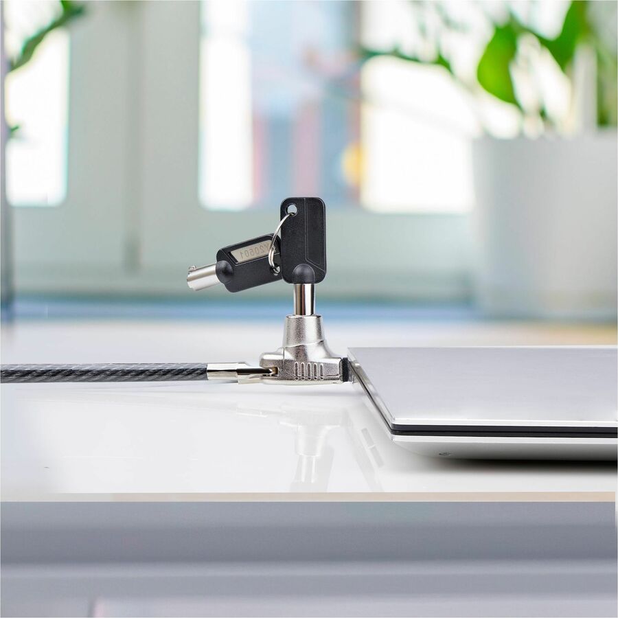 StarTech.com Slim Lock Noble Wedge&reg; Slot Compatible, 6.6ft (2m) Keyed Locking Cable, Desk Anti-Theft Security For Laptop/Notebook Computer