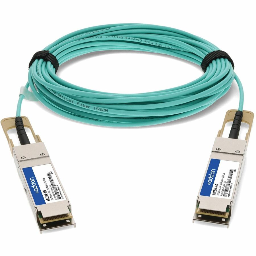 AddOn Aruba Networks R0Z27A Compatible TAA 100GBase-AOC QSFP28 to QSFP28 Active Optical Cable (850nm, MMF, 7m)