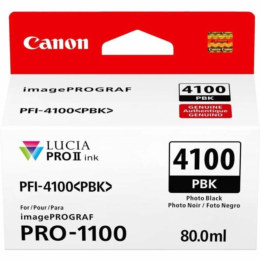 Canon Lucia PRO II PFI-4100 Original Inkjet Ink Cartridge - Photo Black - 1 / Pack