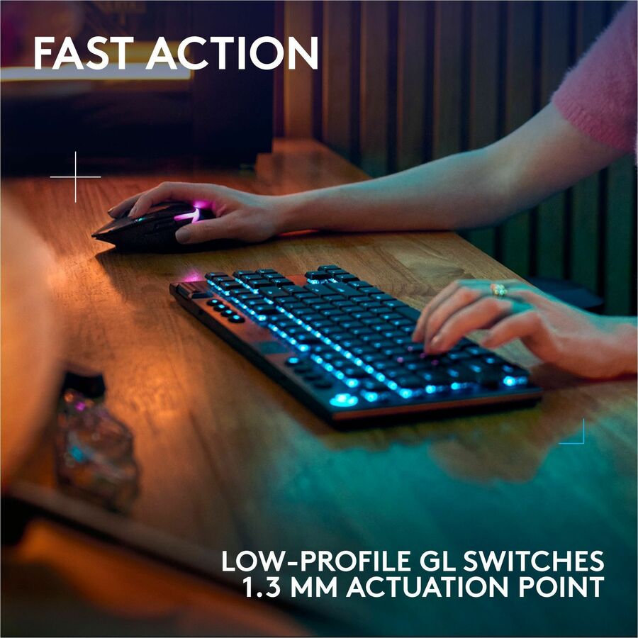 Logitech G915 X LIGHTSPEED TKL - Clicky, 0.89 in, Bluetooth, USB-C, Wired