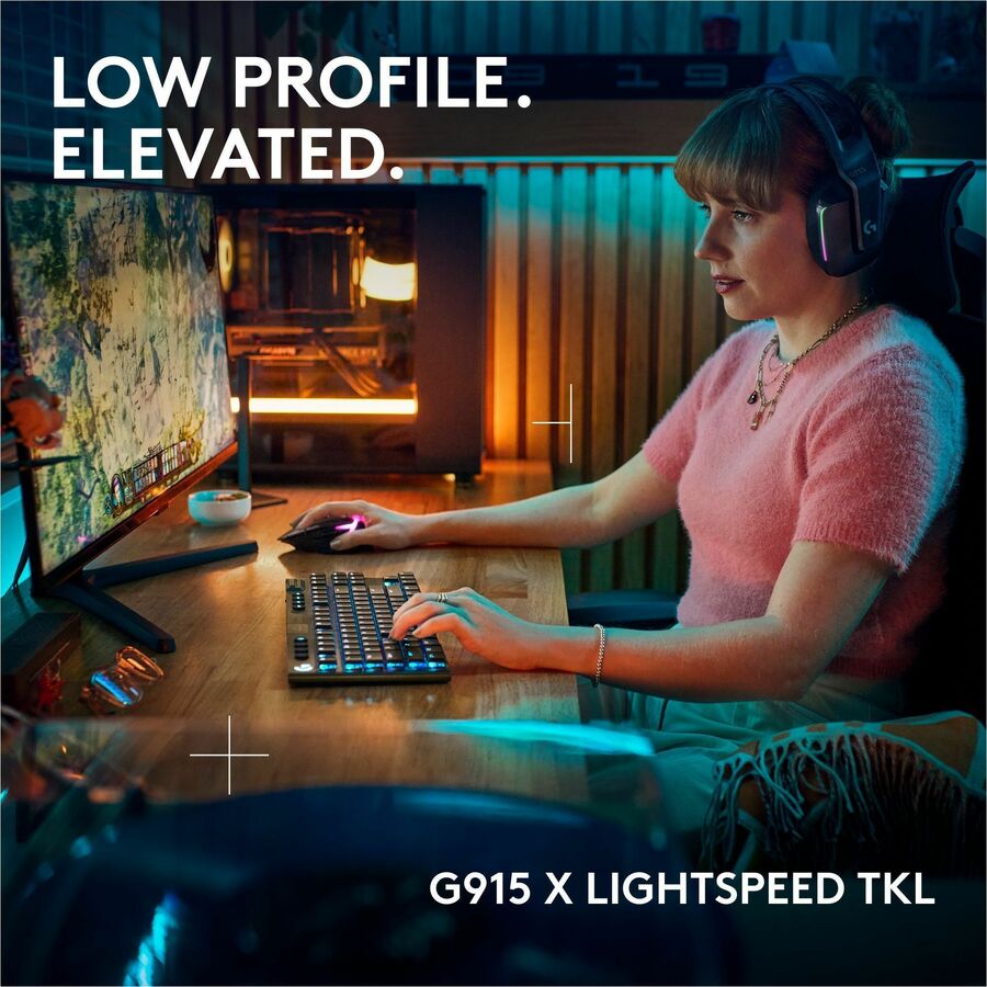 Logitech G915 X LIGHTSPEED TKL - Clicky, 0.89 in, Bluetooth, USB-C, Wired