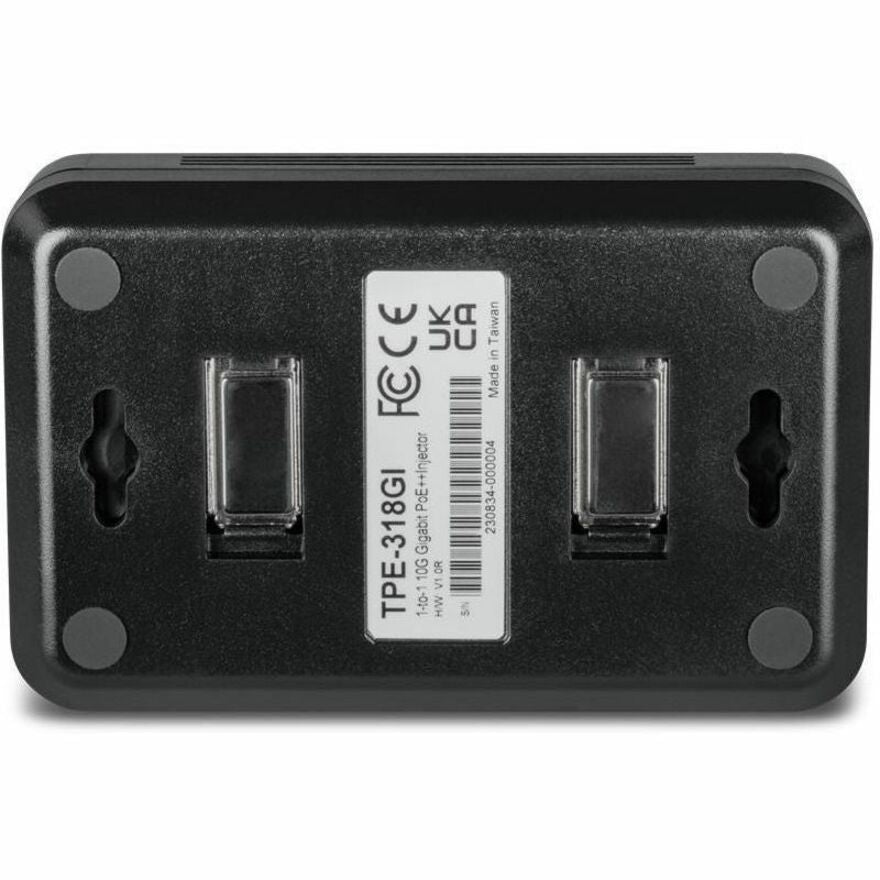 TRENDnet 10G PoE++ Injector, TPE-318GI, Converts a NonPoE Port to A PoE++ 10G Port, Supplies PoE (15.4W), PoE+ (30W), or PoE++ (90W)