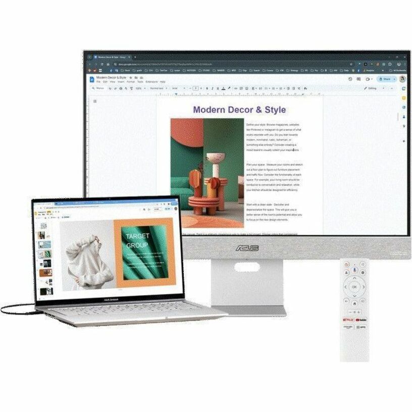 ASUS ZenScreen 27 4K USBC Smart Monitor MS27UC UHD 3840 x 2160 IPS, 99 sRGB, Google TV, Harman Kardon Speakers, USBC 90W PD, USB Hub,