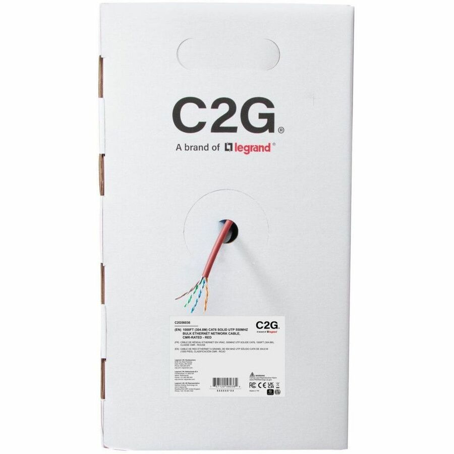 C2G BULK CAT6 UTP CMR TAA RED