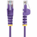 StarTech.com 1ft Purple Slim CAT6 Ethernet Cable, Slim Snagless RJ45, UTP, LSZH, 28AWG Bare Copper, Slim Network Patch Cord, Fluke Tested