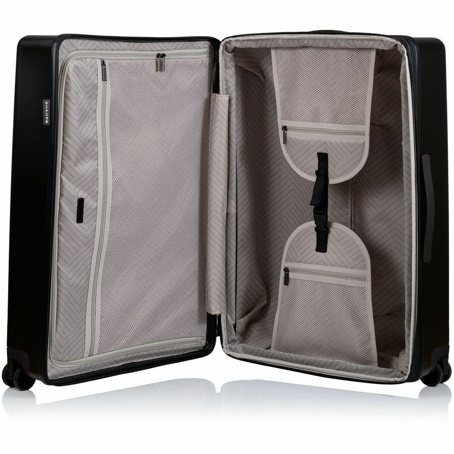 Champs S1052BB-BLACK/BLACK, Vintage Muse Collection - 3-piece Hardside Luggage setToiletry BagCable, 9.48 lb, S1052BBBLACKBLACK