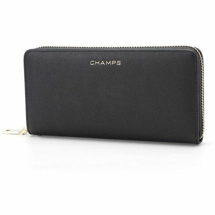 Champs LB-901-BLACK, Iconic Collection - Rfid Blocking Zip-Around Wallet, 10.58 oz, LB901BLACK