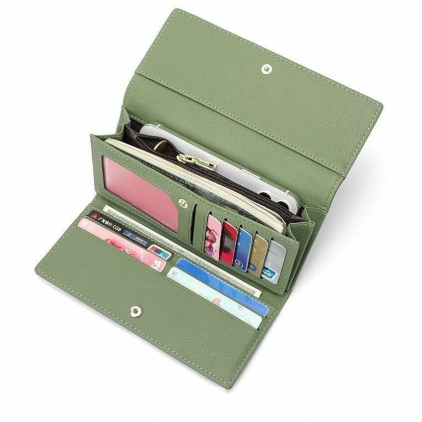 Champs LB-902-GREEN, Iconic Collection - Rfid Blocking Expandable Trifold Wallet, 7.05 oz, LB902GREEN