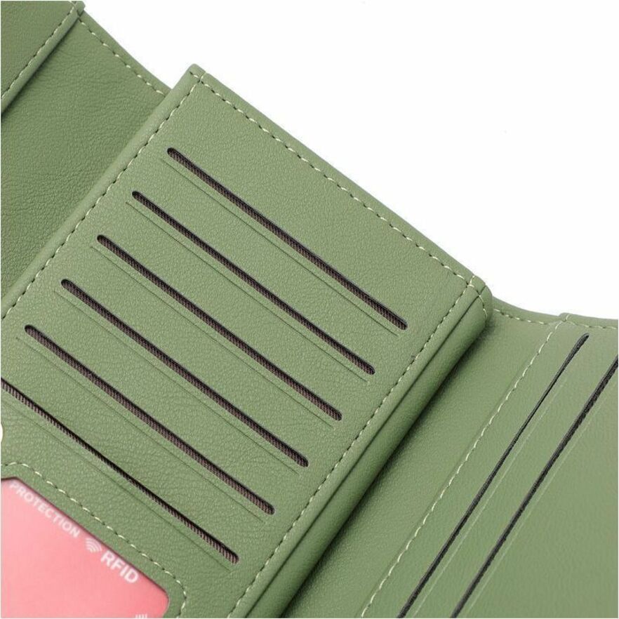Champs LB-902-GREEN, Iconic Collection - Rfid Blocking Expandable Trifold Wallet, 7.05 oz, LB902GREEN