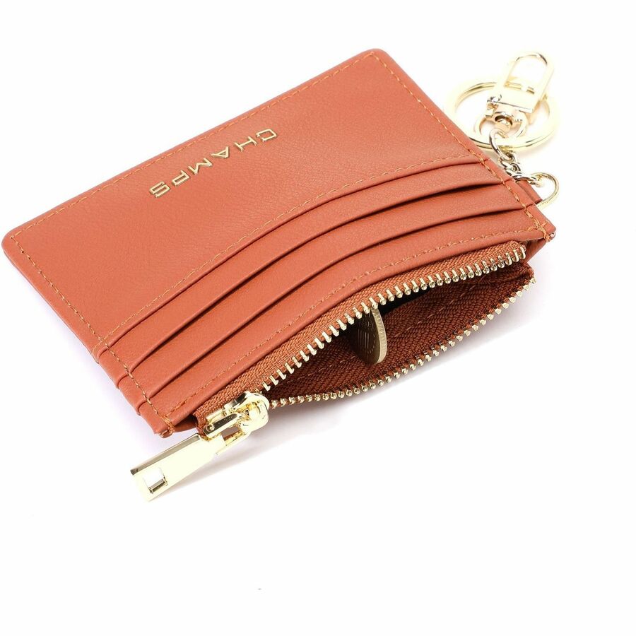 Champs LB-908-TAN, Iconic Collection - Rfid Blocking Keychain Cardholder, 3.53 oz, Beige, LB908TAN