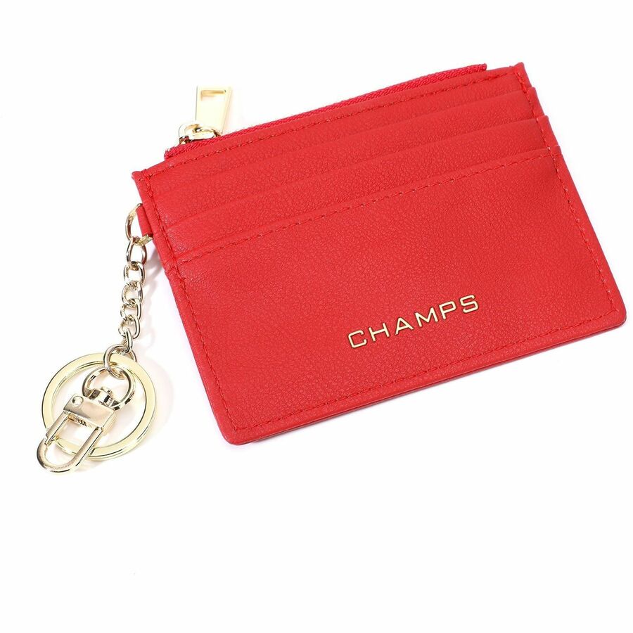 Champs LB-908-RED, Iconic Collection - Rfid Blocking Keychain Cardholder, 3.53 oz, LB908RED