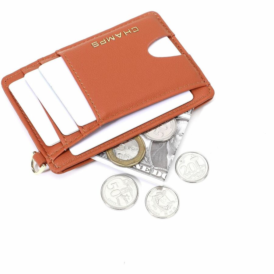 Champs LB-909-TAN, Iconic Collection - Rfid Blocking Slim Cardholder, 3.53 oz, Beige, LB909TAN
