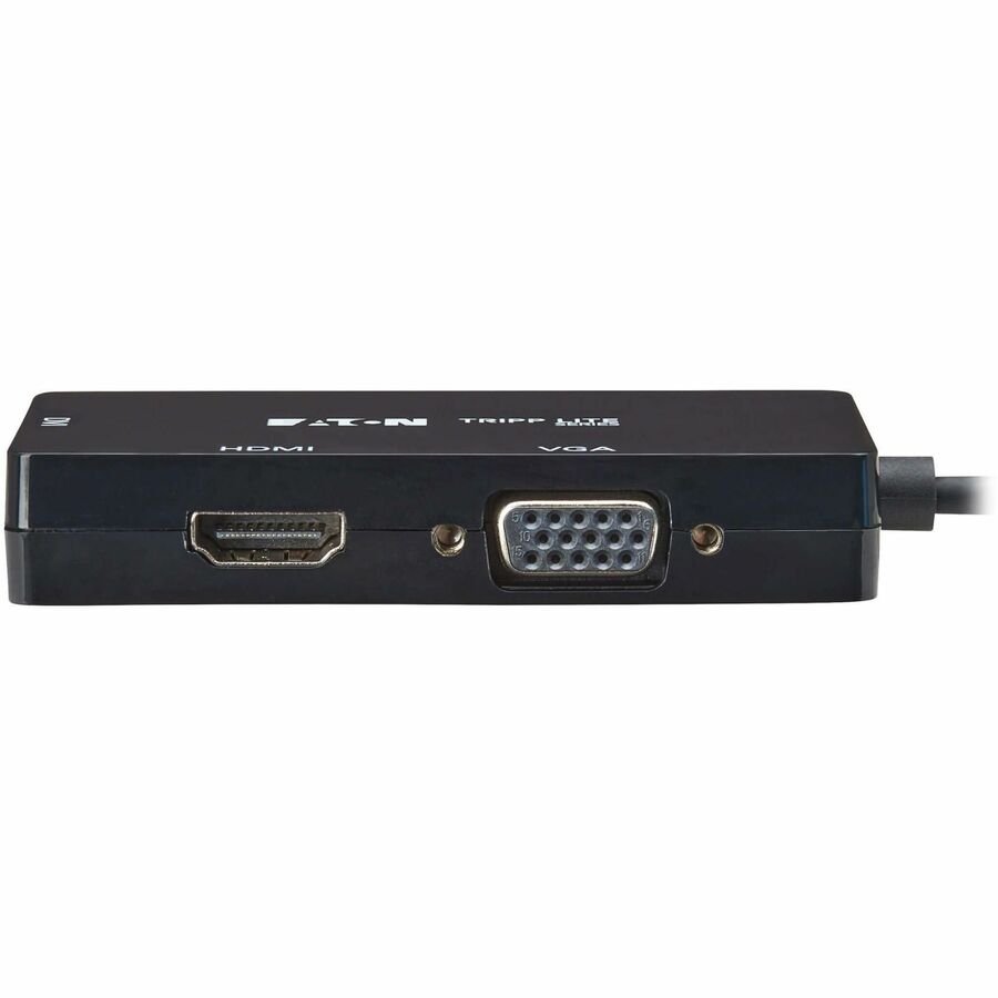Eaton Tripp Lite Series USB-C Multiport Adapter (M/3xF) - 4K 60 Hz HDMI, 1080p VGA + DVI Ports, Black