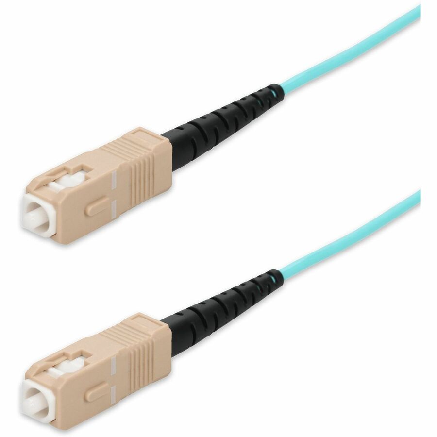 AddOn 15m SC to SC Aqua OM4 Simplex OFNR (Riser-Rated) Fiber Patch Cable