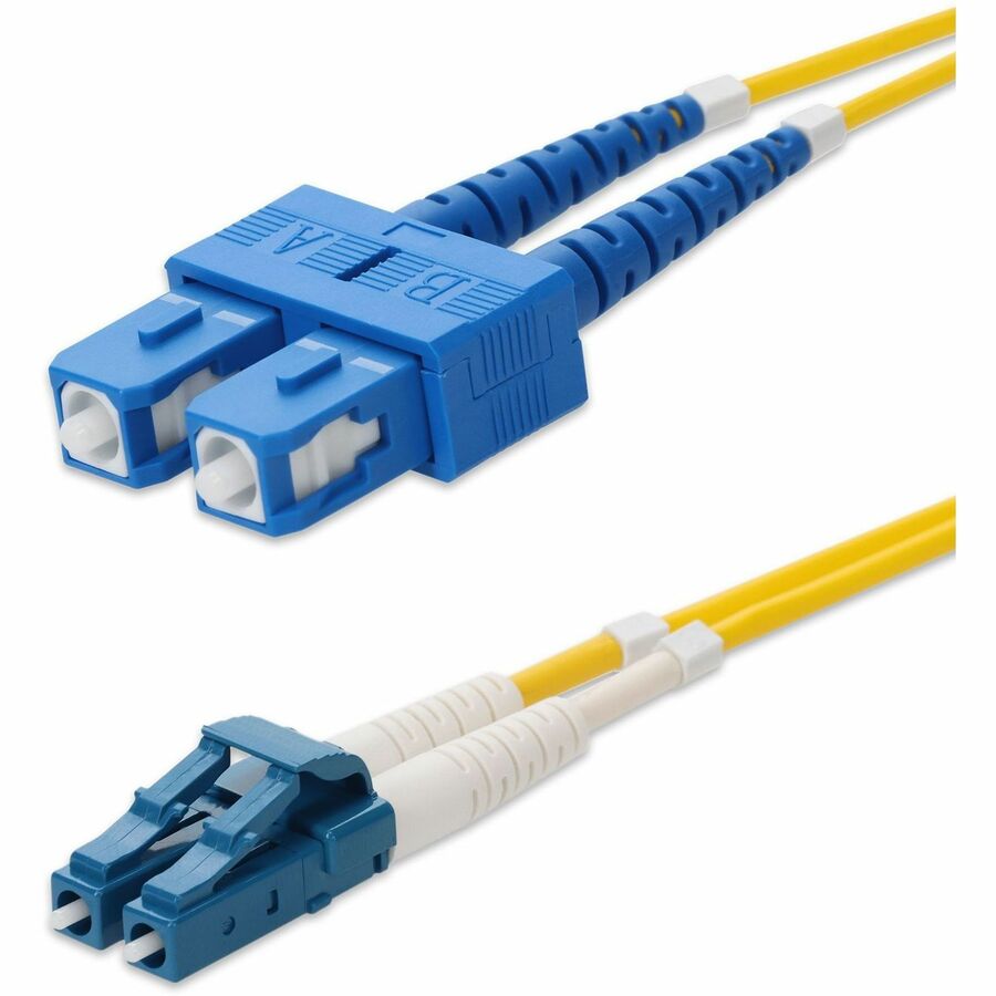 AddOn 95m SC to LC Yellow OS2 Duplex OFNR (Riser-Rated) SMF Fiber Patch Cable