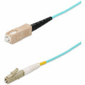 AddOn 100m SC to LC Aqua OM4 Simplex OFNR (Riser-Rated) Fiber Patch Cable