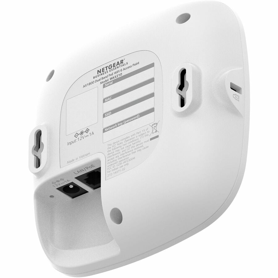 Netgear WAX210 Dual Band IEEE 802.11 a/b/g/n/ac/ax/e 1.80 Gbit/s Wireless Access Point - Indoor
