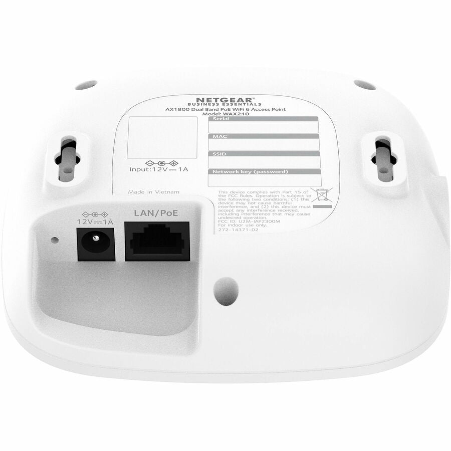 Netgear WAX210 Dual Band IEEE 802.11 a/b/g/n/ac/ax/e 1.80 Gbit/s Wireless Access Point - Indoor