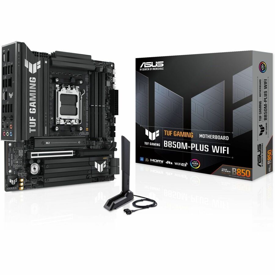 ASUS TUF B850M-PLUS WIFI Gaming Desktop Motherboard - AMD B850 Chipset - Socket AM5 - Micro ATX, 8000 m, Bluetooth, TUFGMNGB850MPLUSWF