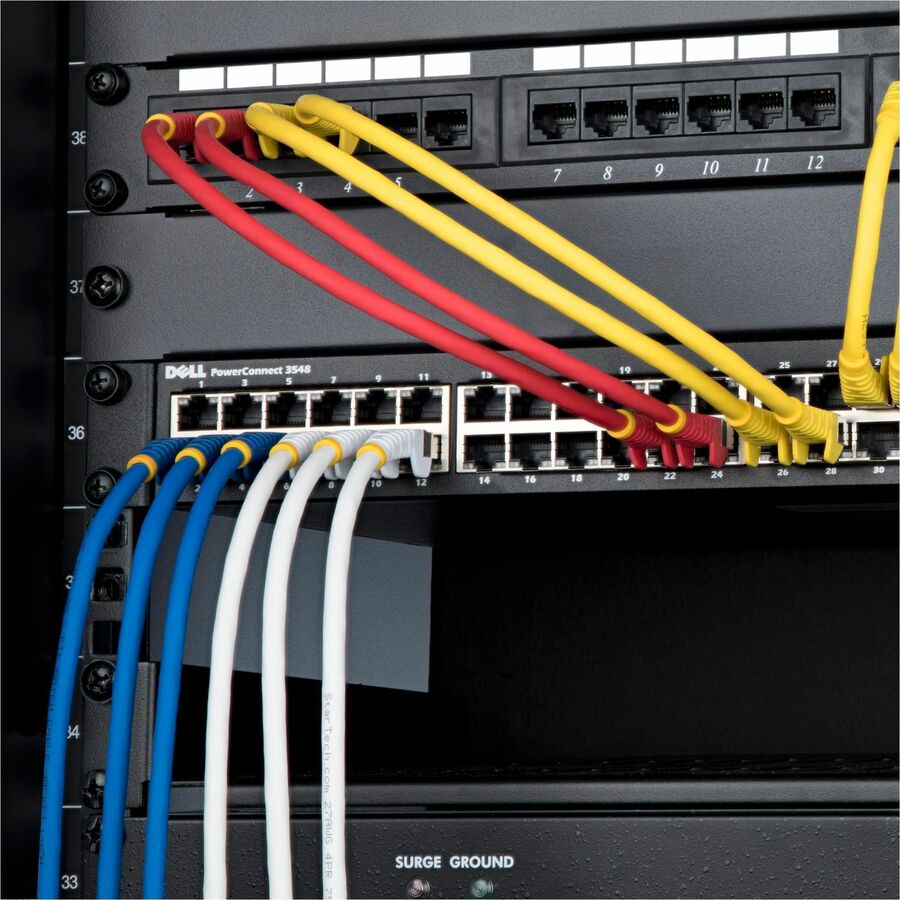 StarTech.com 1ft CAT6a Ethernet Cable, Black Low Smoke Zero Halogen (LSZH) 10 GbE 100W PoE S/FTP Snagless RJ-45 Network Patch Cord