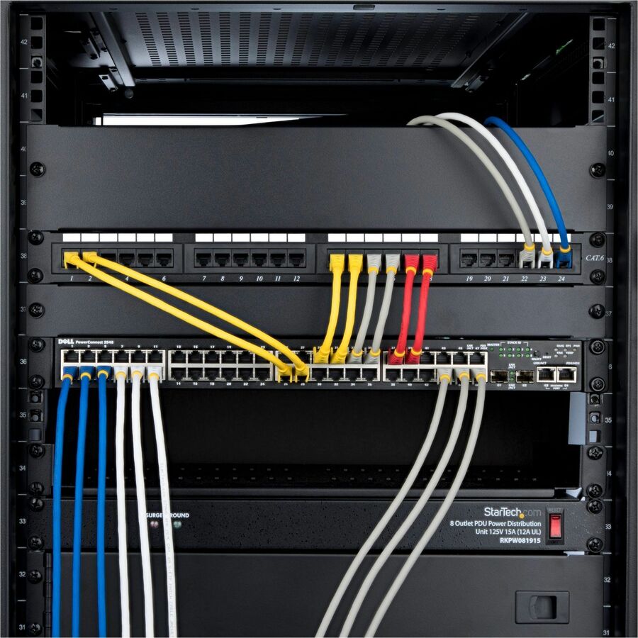 StarTech.com 25ft Gray CAT6a Ethernet Cable, Snagless RJ45, 10G, 100W PoE, S/FTP, LSZH, 27AWG Bare Copper, 500MHz, Shielded Network Cord