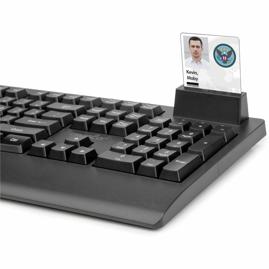 Rocstor KS18 Security USB Keyboard with Built-in Smart Card Reader -104 Keys