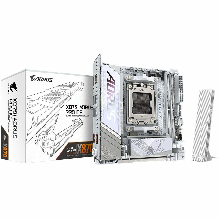 GIGABYTE Ultra Durable X870I AORUS PRO ICE Gaming Desktop Motherboard - AMD X870 Chipset - Socket AM5 - Mini ITX