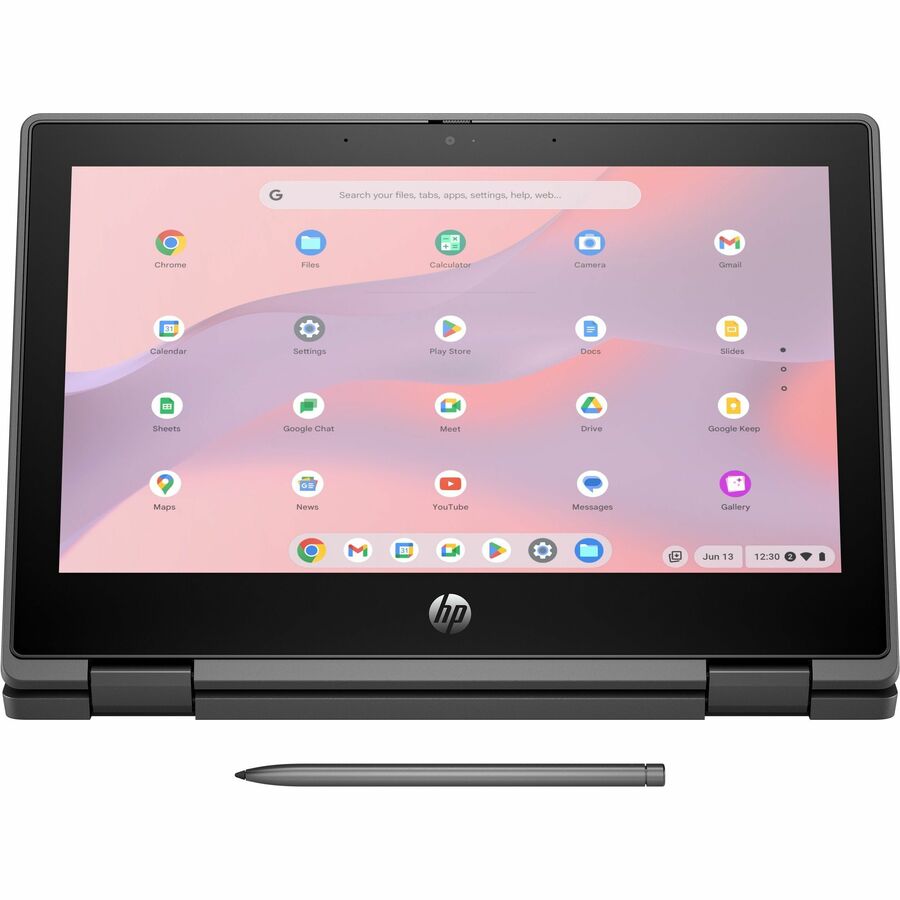 HP Fortis x360 G5 11.6" Touchscreen Rugged Convertible 2 in 1 Chromebook - HD - 60 Hz - Intel N-Series N100 - 8 GB - 64 GB Flash Memory - Jack Black