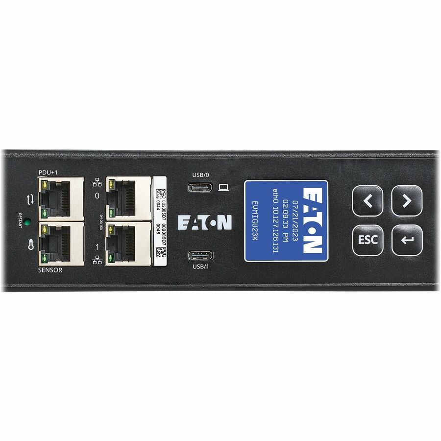 Eaton Universal-Input Metered PDU G4, 208V and 415/240V, 42 Outlets, Input Cable Sold Separately, 72-Inch 0U Vertical