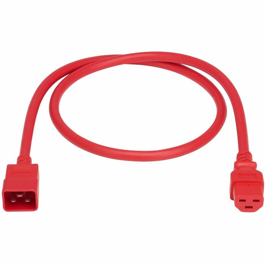 Eaton Tripp Lite Series Power Cord, C20 to C21 - Heavy-Duty, 20A, 250V, 12 AWG, 3 ft. (0.9 m), Red