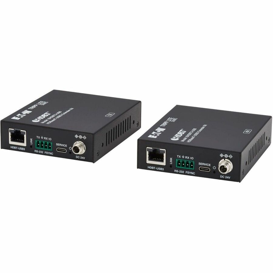 Eaton Tripp Lite Series HDBaseT-USB3 over Cat6a Extender Kit, 4 USB-A 3.2 Gen 1 Ports, PoC, RS-232, Up to 328 ft. (100 m), TAA