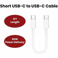 4XEM 1FT USB-C to USB-C 60W Power Delivery Cable - White