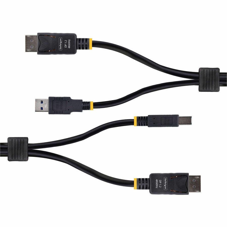 StarTech.com 6ft (1.8m) DisplayPort and USB 5Gbps KVM Cable, 4K 60Hz, Universally Compatible DP 1.2/USB 3.0 Combo Cable for KVM Switches