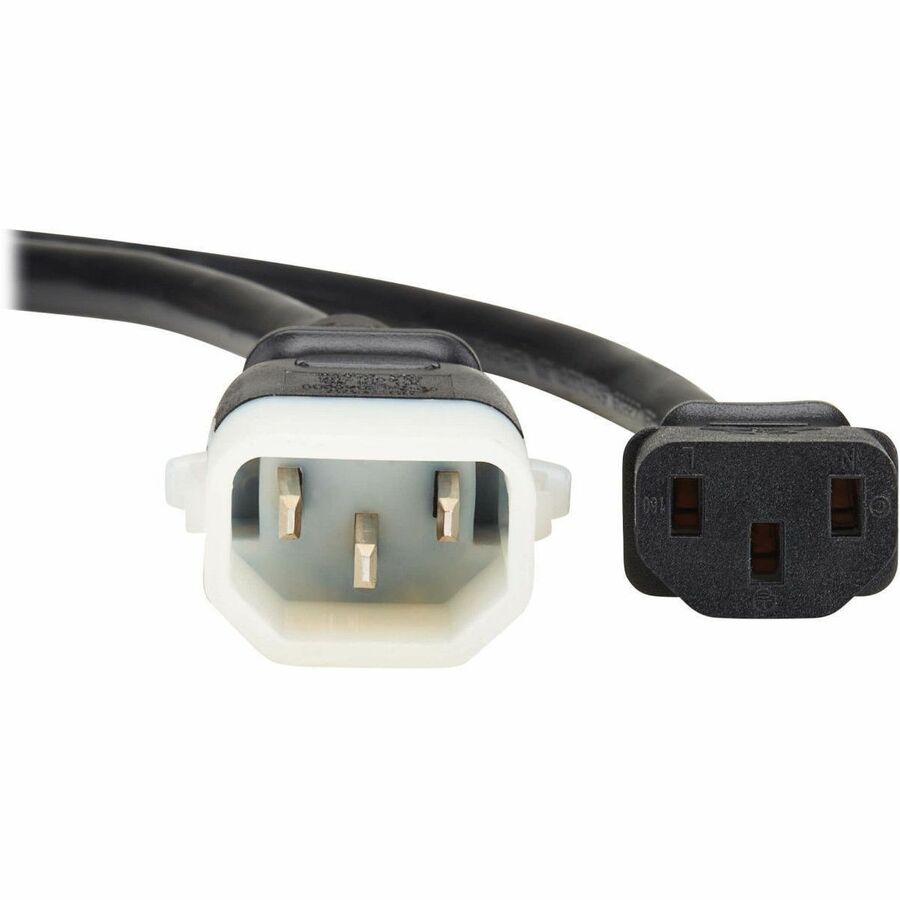 Eaton Tripp Lite Series PDU Power Cord, C13 to P-Lock C14 - North America and Europe Rated, 10A, 250V, 18AWG, 3ft, Black