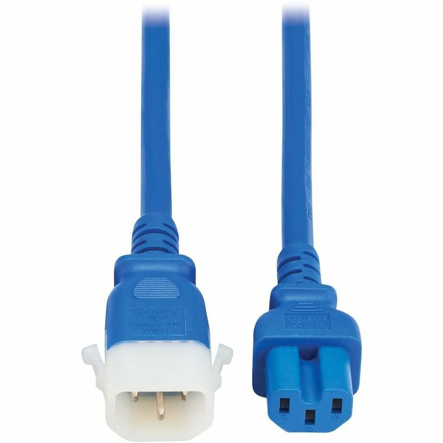 Eaton Tripp Lite Series PDU Power Cords, C15 to P-Lock C14 - Heavy-Duty, 15A, 250V, 14 AWG, 3 ft. (0.9 m), Blue, 6 Pack