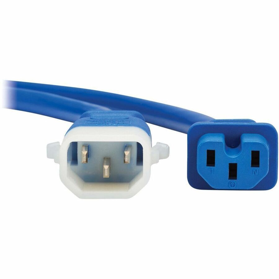 Eaton Tripp Lite Series PDU Power Cords, C15 to P-Lock C14 - Heavy-Duty, 15A, 250V, 14 AWG, 3 ft. (0.9 m), Blue, 6 Pack