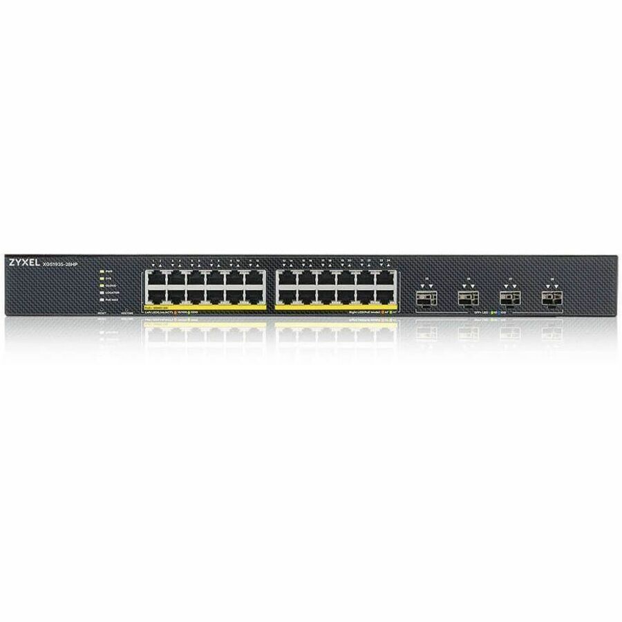 ZyXEL Hybrid NebulaFlex 24 Port GbE L3 Web Managed 802.3at PoE+ Switch + 4 SFP+ 10G Fiber Ports (28 Total Ports) 375W Power Budget, Ethernet, 10GBase-X