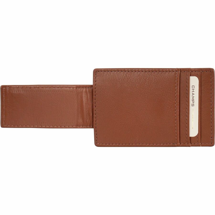 Champs OB-515-BROWN, RF, Onyx / Leather Mag Card Case