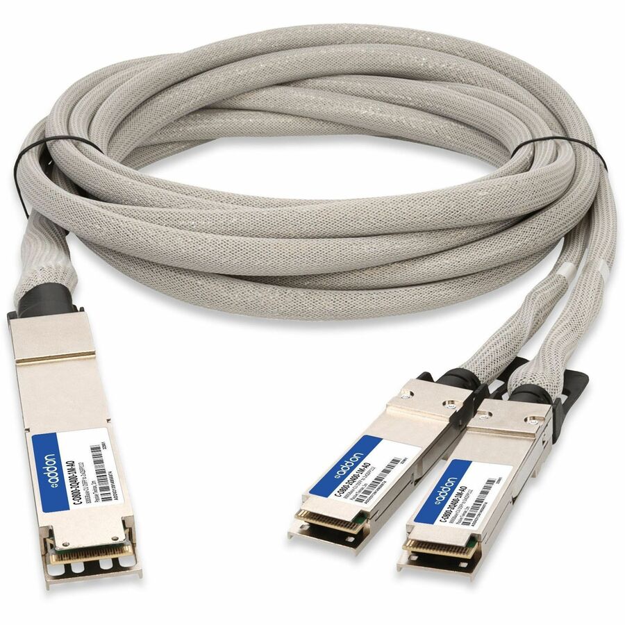 AddOn Arista Networks C-O800-2Q400-1M Compatible TAA 800GBase-CU OSFP to 2xQSFP112 Direct Attach Cable (Passive Twinax, 1m)